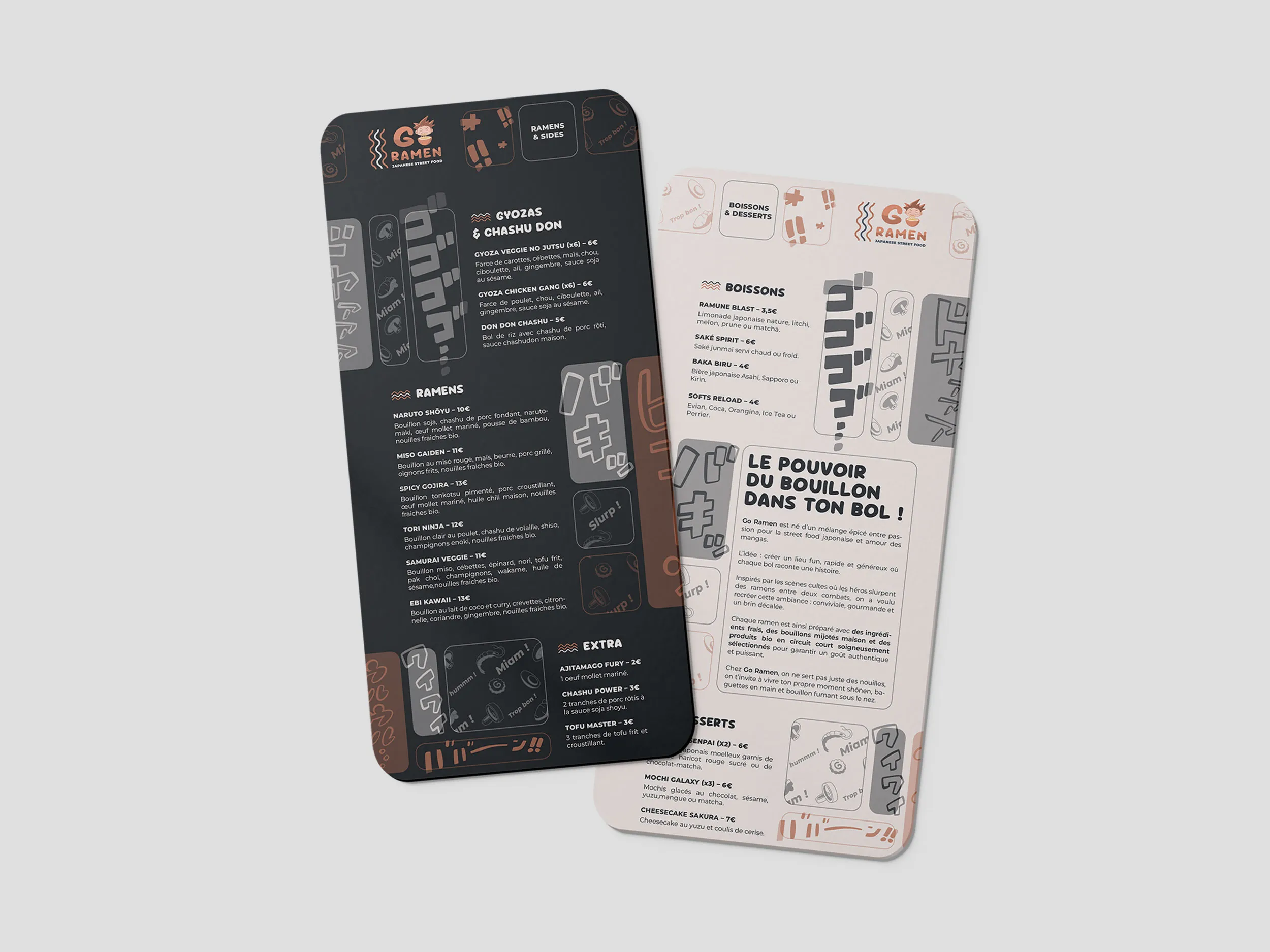 Image des cartes de menu pour le restaurant Go Ramen